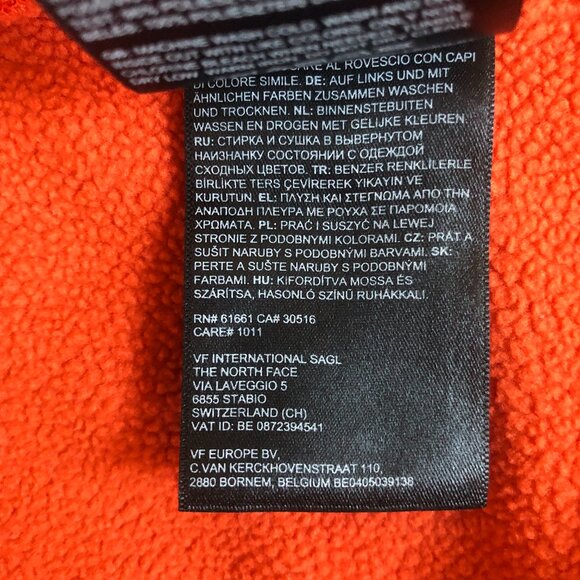 XL Men's North Face Jacket Burnt Orange Zip Up with Pockets Size Extra Large - Picture 8 of 9